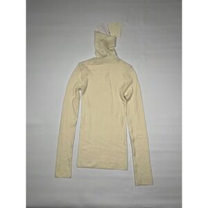 Scanlan Theodore Babywool Polo Womens S Ivory Extrafine Merino Wool Turtleneck